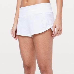White Lululemon Speed Up Shorts 2.5"